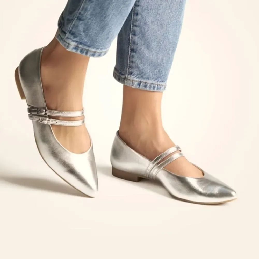 BRAND NEW REPORT DOUBLE STRAP POINTED TOE WOMEN'S FLAT